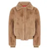 Nooki Design Women's Neutrals Beatrix Faux Fur Bomber In Camel In Beige