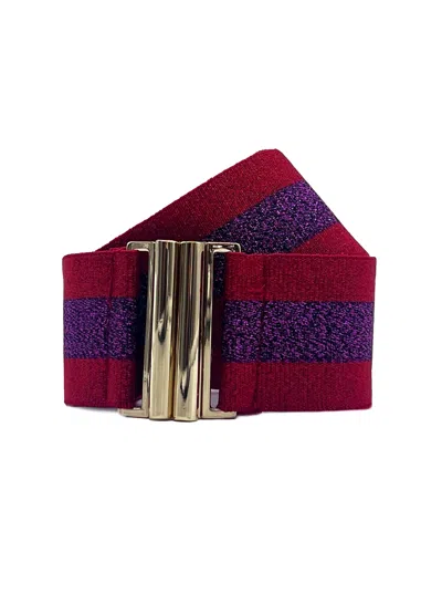 Nooki Design Judy Elastic Belt In Pink/purple/red