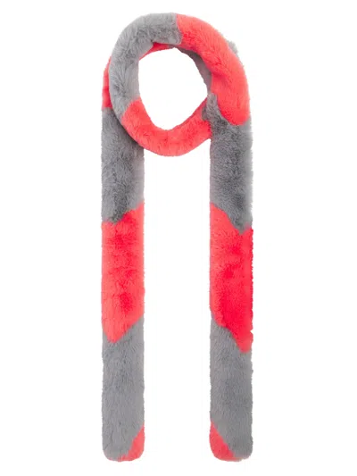 Nooki Design Women's Pink Ziggy Faux Fur Scarf-coral In Multi