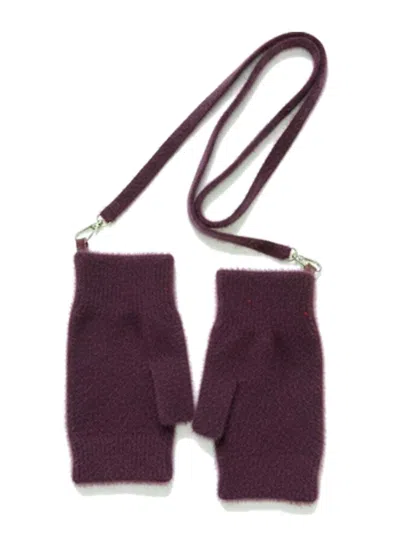 Nooki Design Women's Purple Chadwick Fingerless Mittens - Plum