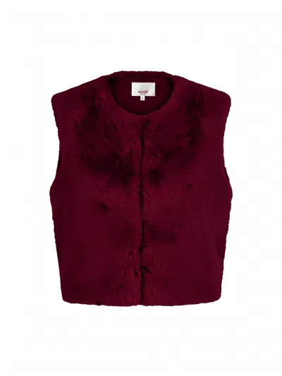 Nooki Design Women's Purple Edelweiss Faux Fur Gilet - Plum