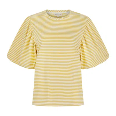 Nooki Design Rhea Top-yellow And White Stripe
