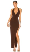 Nookie Alyssa Chain Gown In Brown