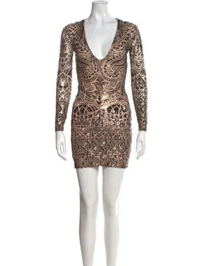 Pre-owned Nookie Animal Print Mini Dress In Brown