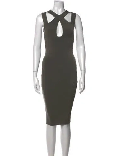 Pre-owned Nookie Asymmetrical Knee-length Dress In Green