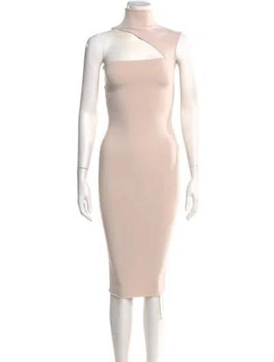 Pre-owned Nookie Asymmetrical Knee-length Dress In Neutral