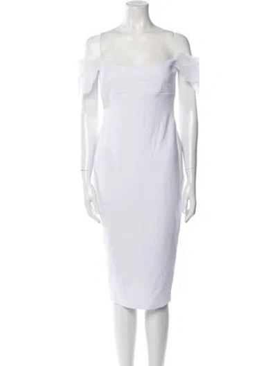 Pre-owned Nookie Bateau Neckline Knee-length Dress In White