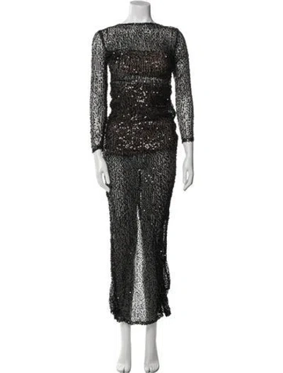 Pre-owned Nookie Bateau Neckline Long Dress In Black