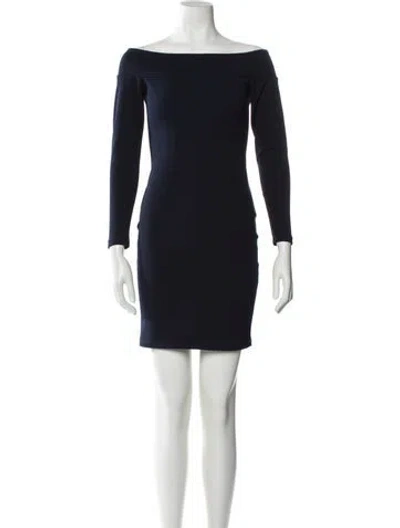 Pre-owned Nookie Bateau Neckline Mini Dress In Blue