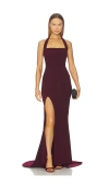 Nookie Boulevard Gown In Burgundy