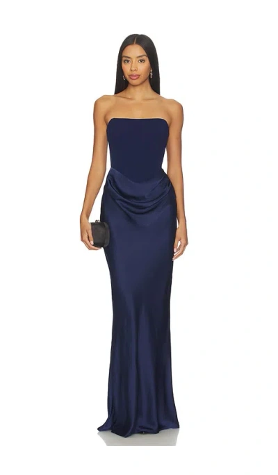 Nookie Chiara Strapless Gown In Blue