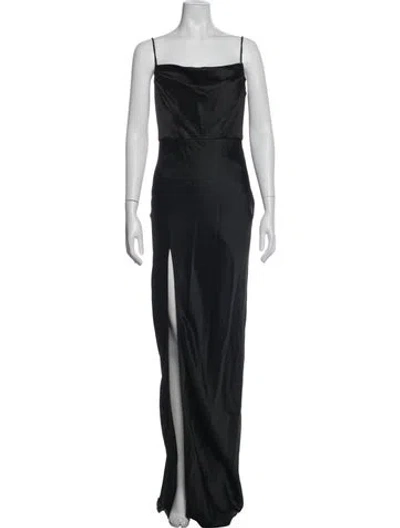 Pre-owned Nookie Cowl Neck Long Dress In Black