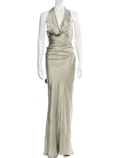 Pre-owned Nookie Cowl Neck Long Dress W/ Tags In Green