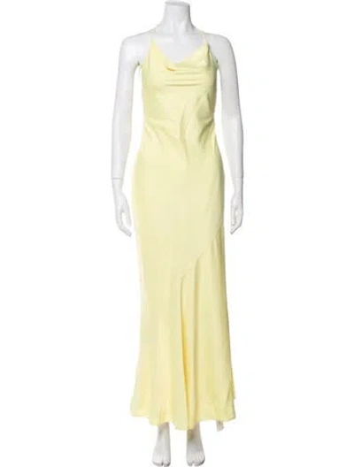 Pre-owned Nookie Cowl Neck Long Dress In Yellow