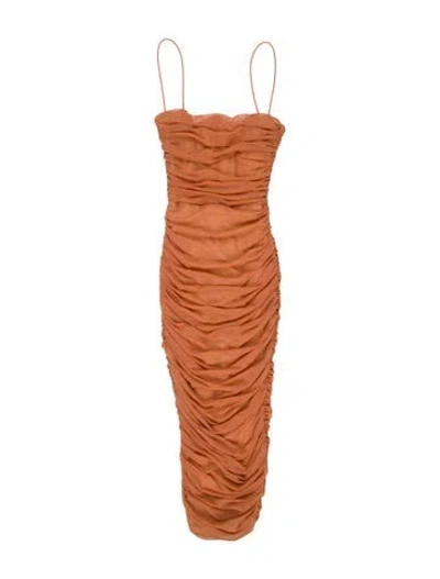 Pre-owned Nookie Cowl Neck Mini Dress In Orange