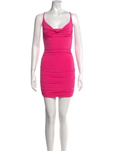 Pre-owned Nookie Cowl Neck Mini Dress In Pink