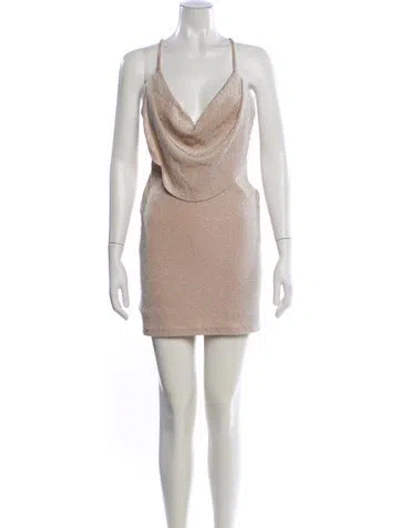 Pre-owned Nookie Cowl Neck Mini Dress W/ Tags In Neutral