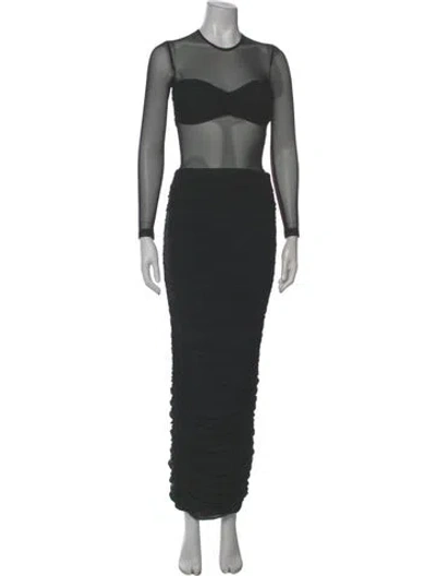 Pre-owned Nookie Crew Neck Long Dress In Gray