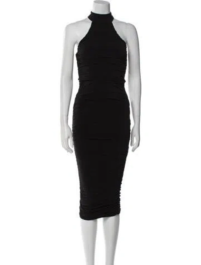 Pre-owned Nookie Crew Neck Midi Length Dress In Black