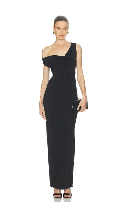 Nookie Crush Drape Maxi Dress In Black