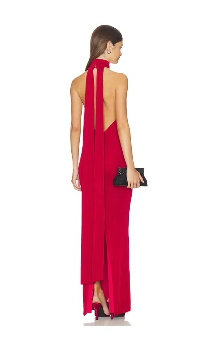 Nookie Crush Halter Gown In Red
