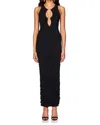 Nookie Crystal Halter Maxi Dress In Black In Black