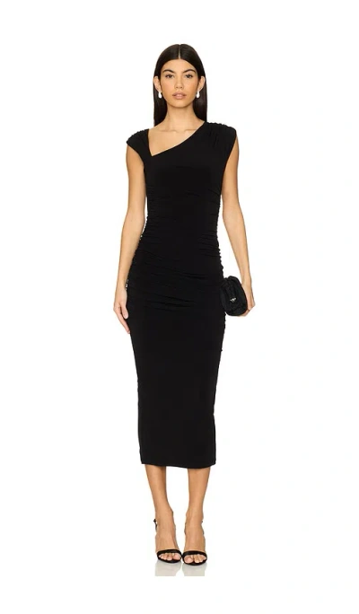 Nookie Dakota Gathered Midi Dress In Black