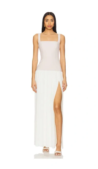 Nookie Desiree Square Neck Maxi Dress In Nude & White
