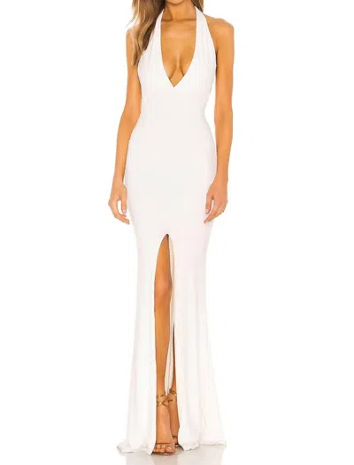 Nookie Diaz Sequin Halter Maxi Gown In White