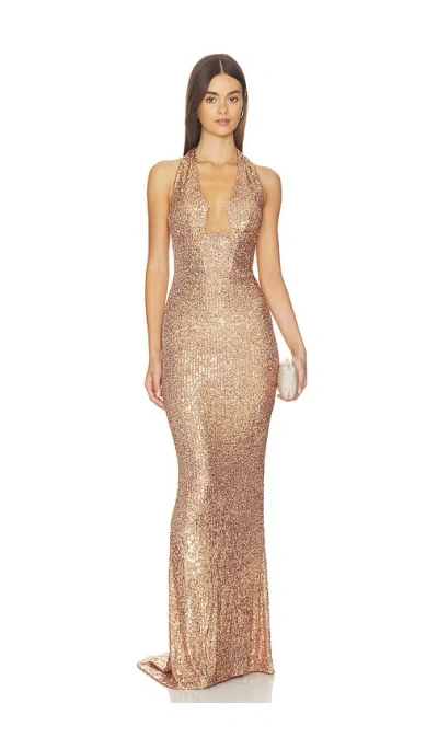 Nookie Diva Plunge Gown In Brown