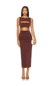 Nookie Enigma Midi Dress In Chocolate