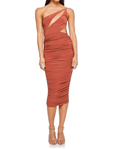 Nookie Envy Cut Out Midi Dress In Rust
