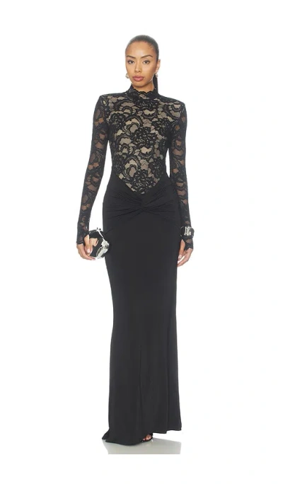 Nookie Ever After Long Sleeve Gown In Black