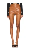 Nookie Faux Leather Shorts In Brown