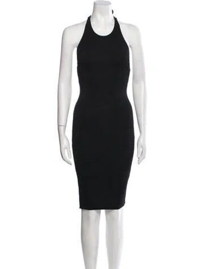 Pre-owned Nookie Halterneck Knee-length Dress In Blue