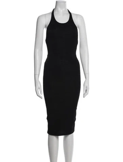 Pre-owned Nookie Halterneck Knee-length Dress In Blue