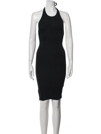 Pre-owned Nookie Halterneck Knee-length Dress In Blue