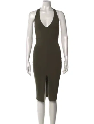 Pre-owned Nookie Halterneck Knee-length Dress In Green