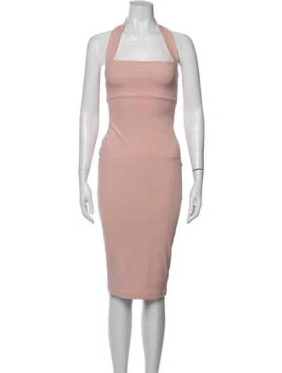 Pre-owned Nookie Halterneck Knee-length Dress In Pink