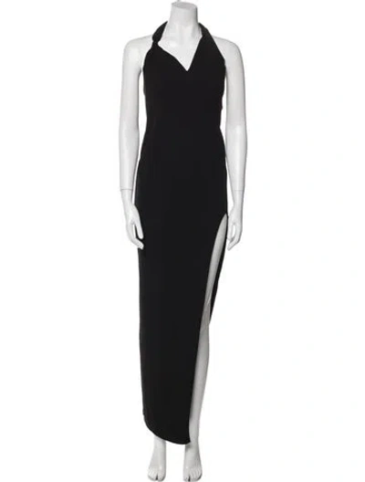 Pre-owned Nookie Halterneck Long Dress In Black