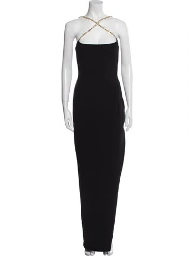 Pre-owned Nookie Halterneck Long Dress In Black