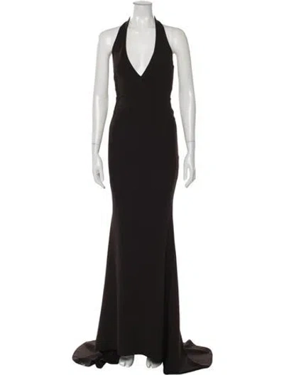 Pre-owned Nookie Halterneck Long Dress In Black