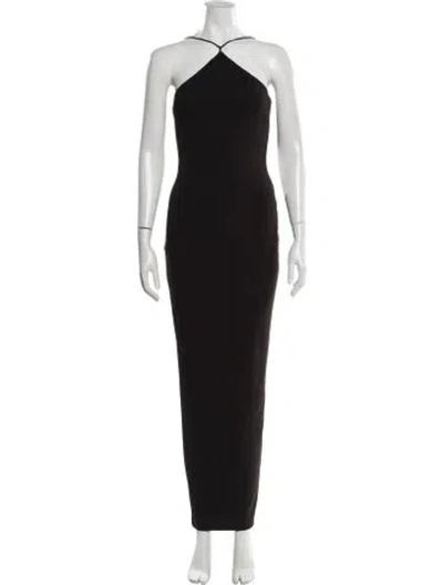 Pre-owned Nookie Halterneck Long Dress In Black