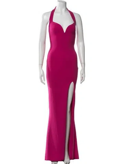 Pre-owned Nookie Halterneck Long Dress In Pink