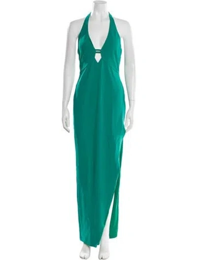 Pre-owned Nookie Halterneck Long Dress W/ Tags In Green
