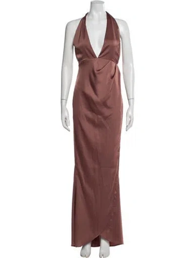 Pre-owned Nookie Halterneck Long Dress W/ Tags In Neutral