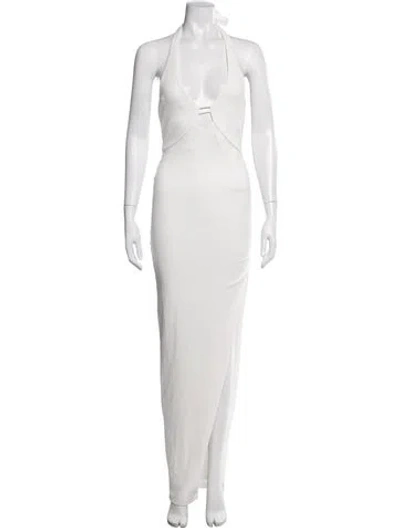 Pre-owned Nookie Halterneck Long Dress W/ Tags In White