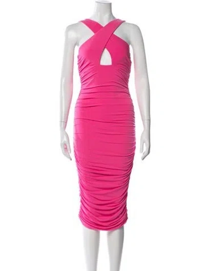 Pre-owned Nookie Halterneck Midi Length Dress In Pink