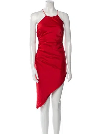 Pre-owned Nookie Halterneck Midi Length Dress W/ Tags In Red
