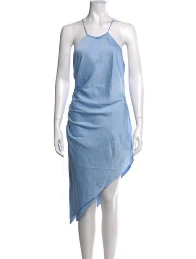 Pre-owned Nookie Halterneck Mini Dress In Blue